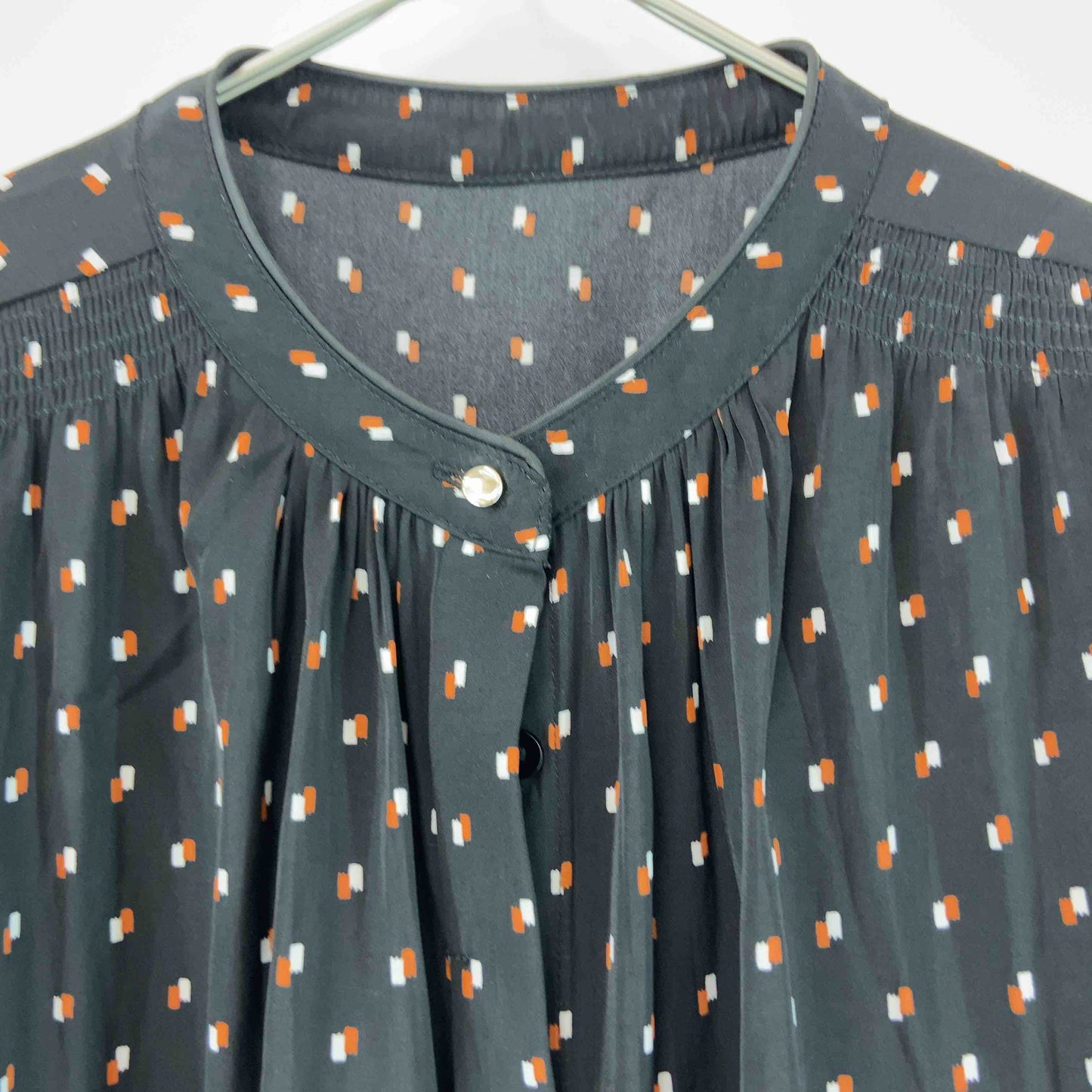 grove グローブ レディース ノーカラー 柄あり 長袖シャツ ブラウス