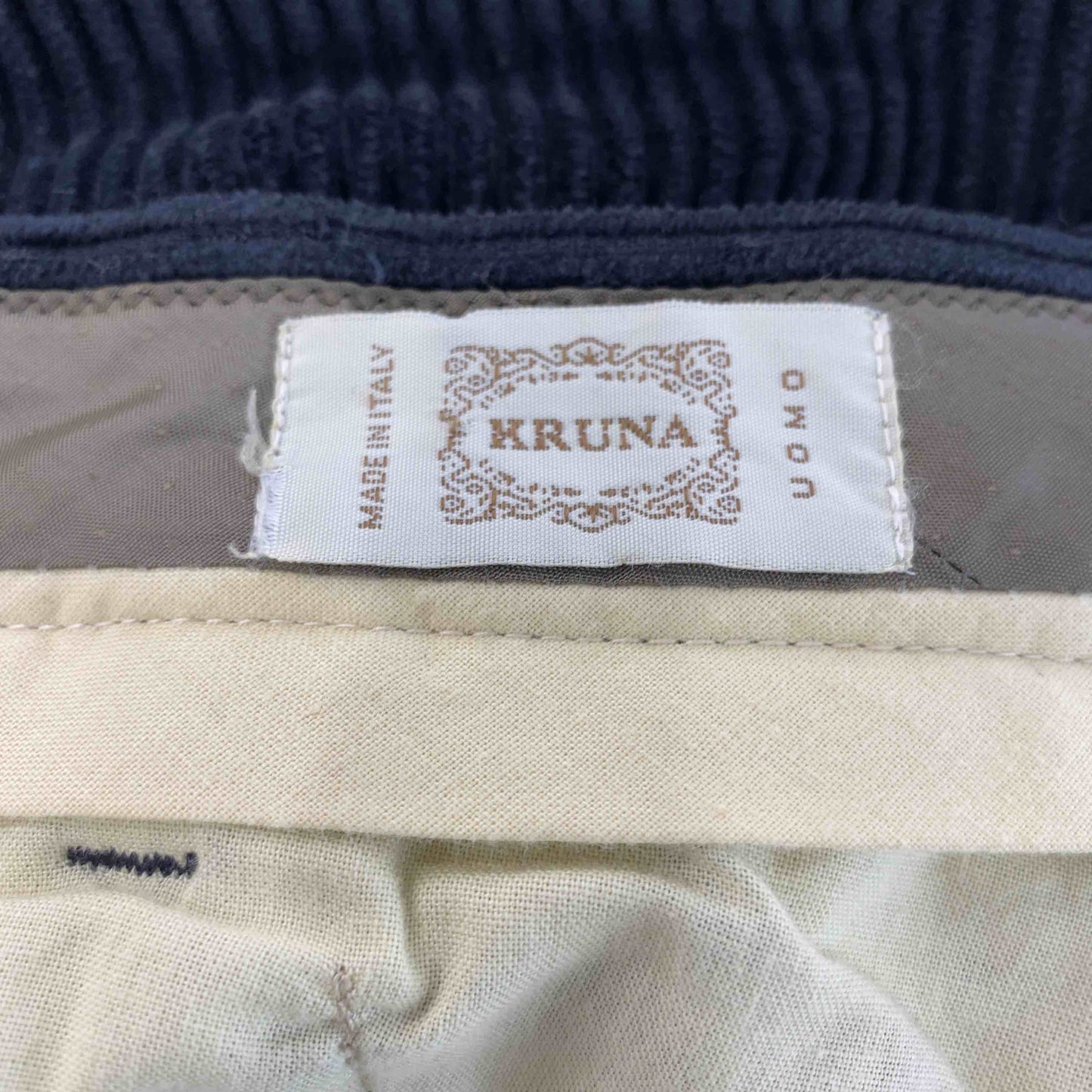 KRUNA  メンズ スラックス コーデュロイ素材 ブラック