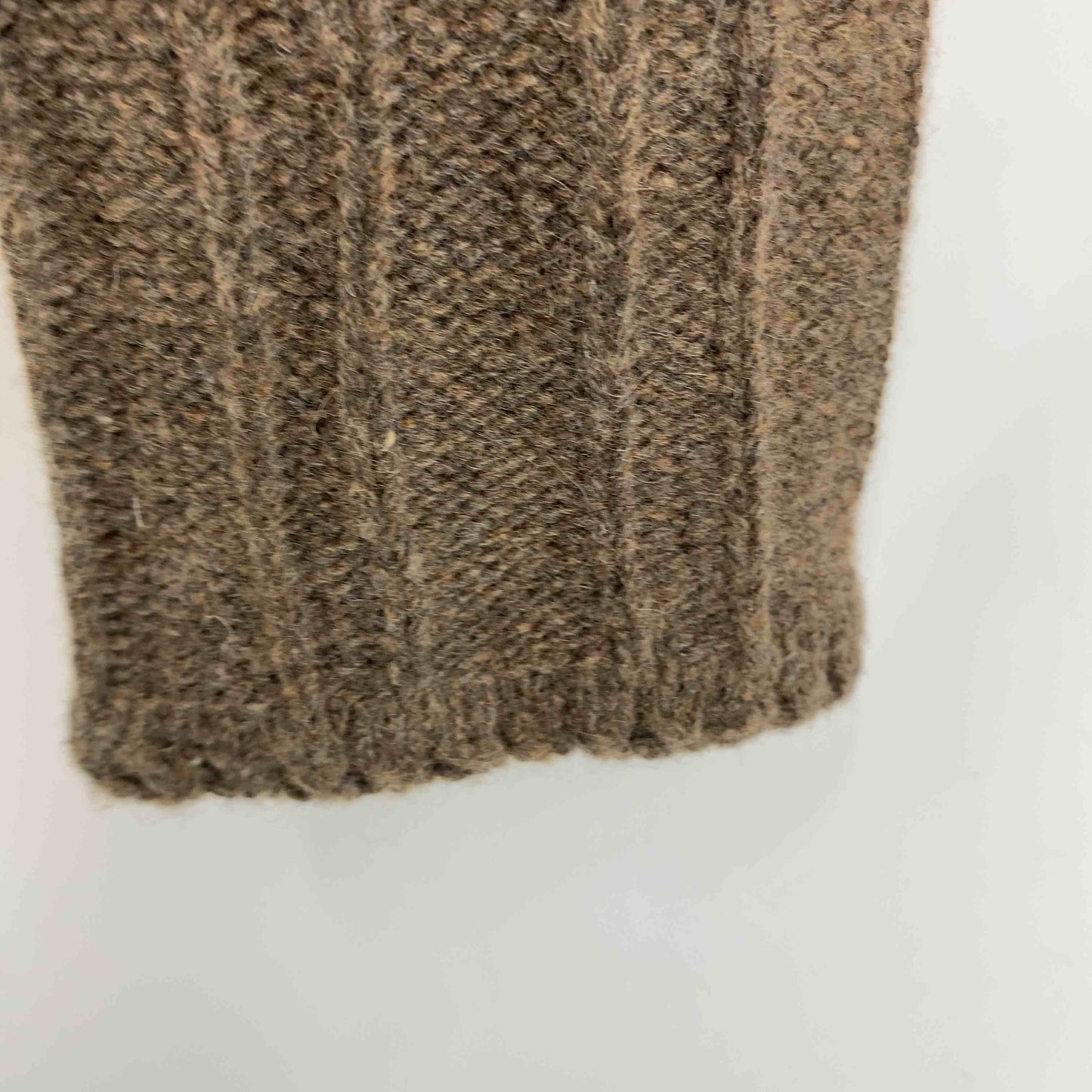 MOUSSY マウジー レディース カーディガン　ウール混　ケーブル編み　かぎ編み　花　ブラウン