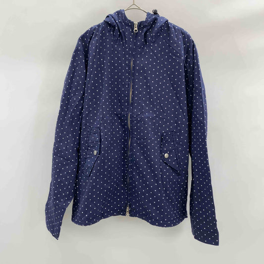 Blucielo ブルチェーロ レディース ブルゾン フード付きジャンパー ドット柄 サイズL ネイビー系