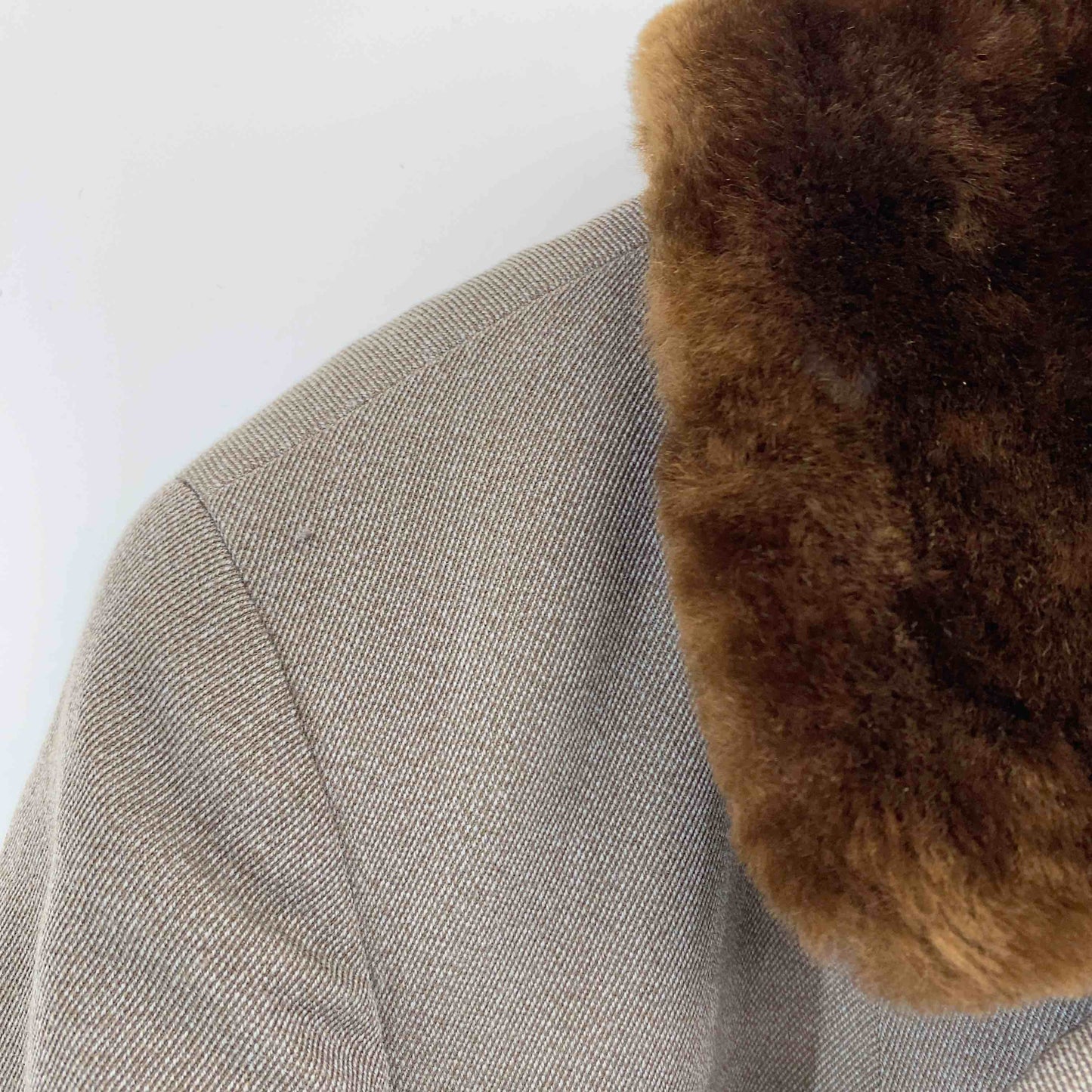 レディース チェスターコート ダブルブレスト 茶 ファー 裏ボア