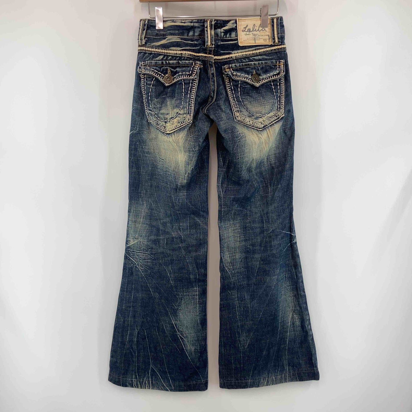 LOLITA JEANS ロリータジーンズ レディース デニム　ジーンズ　白ステッチ　フレア　ブーツカット　ウォッシュ加工