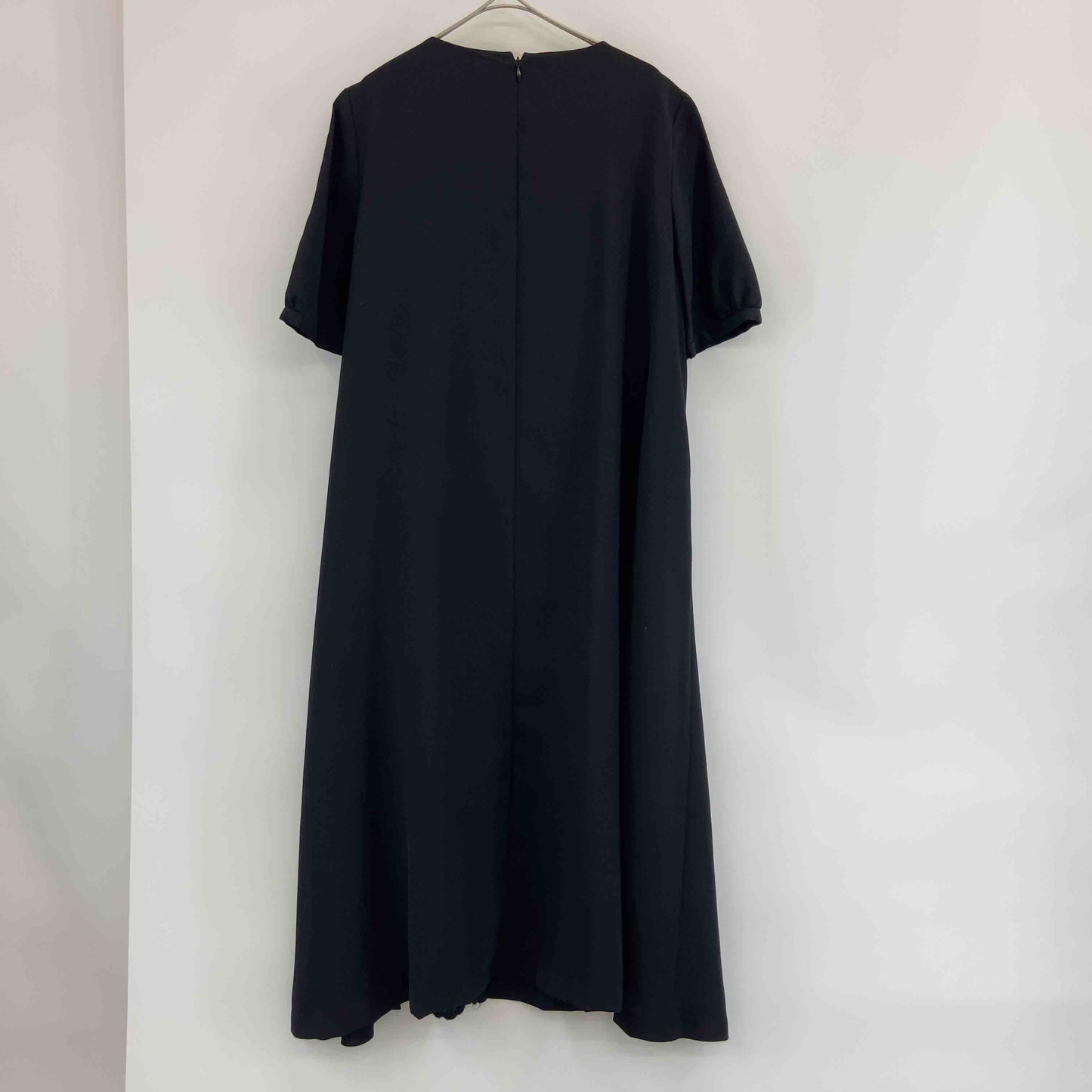 bulle de savon ビュルデサボン レディース 半袖ワンピース ブラック アシンメトリー