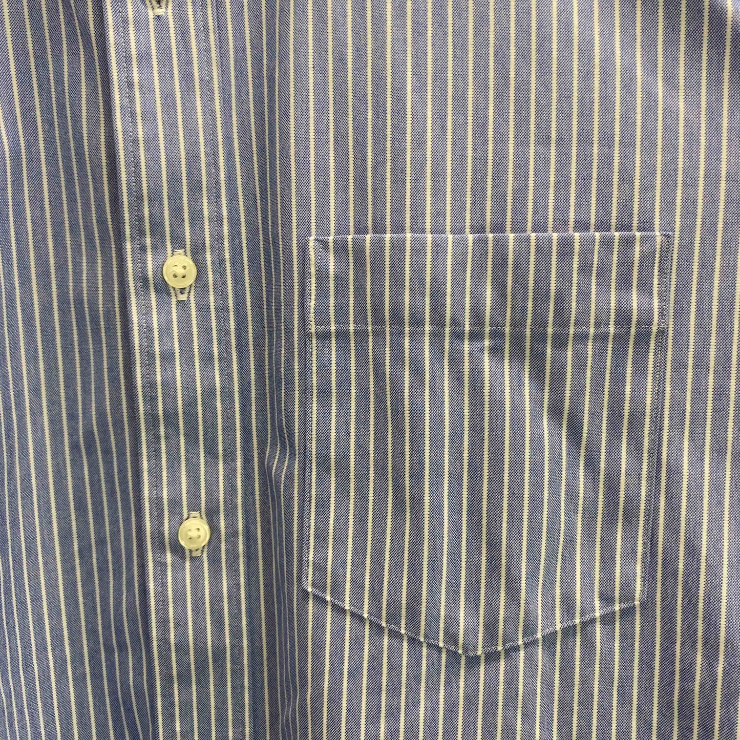 UNIQLO ユニクロ メンズ 半袖シャツ ブルー ストライプ柄 tk