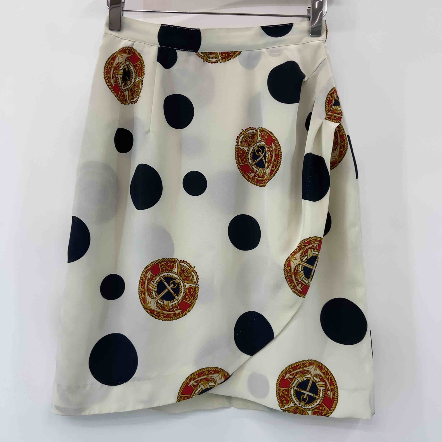 ヴィンテージ スカーフ柄　ブラウス風薄手ジャケットとスカート　セットアップ