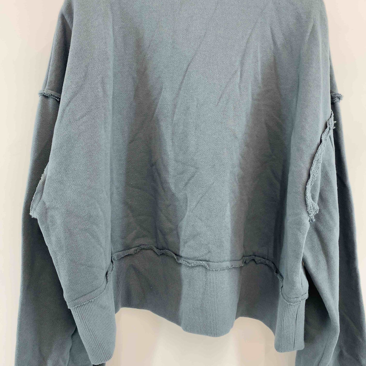 CLOCHE クロシェ レディース スウェット ハーフジップ クロップド丈 ブルーグリーン