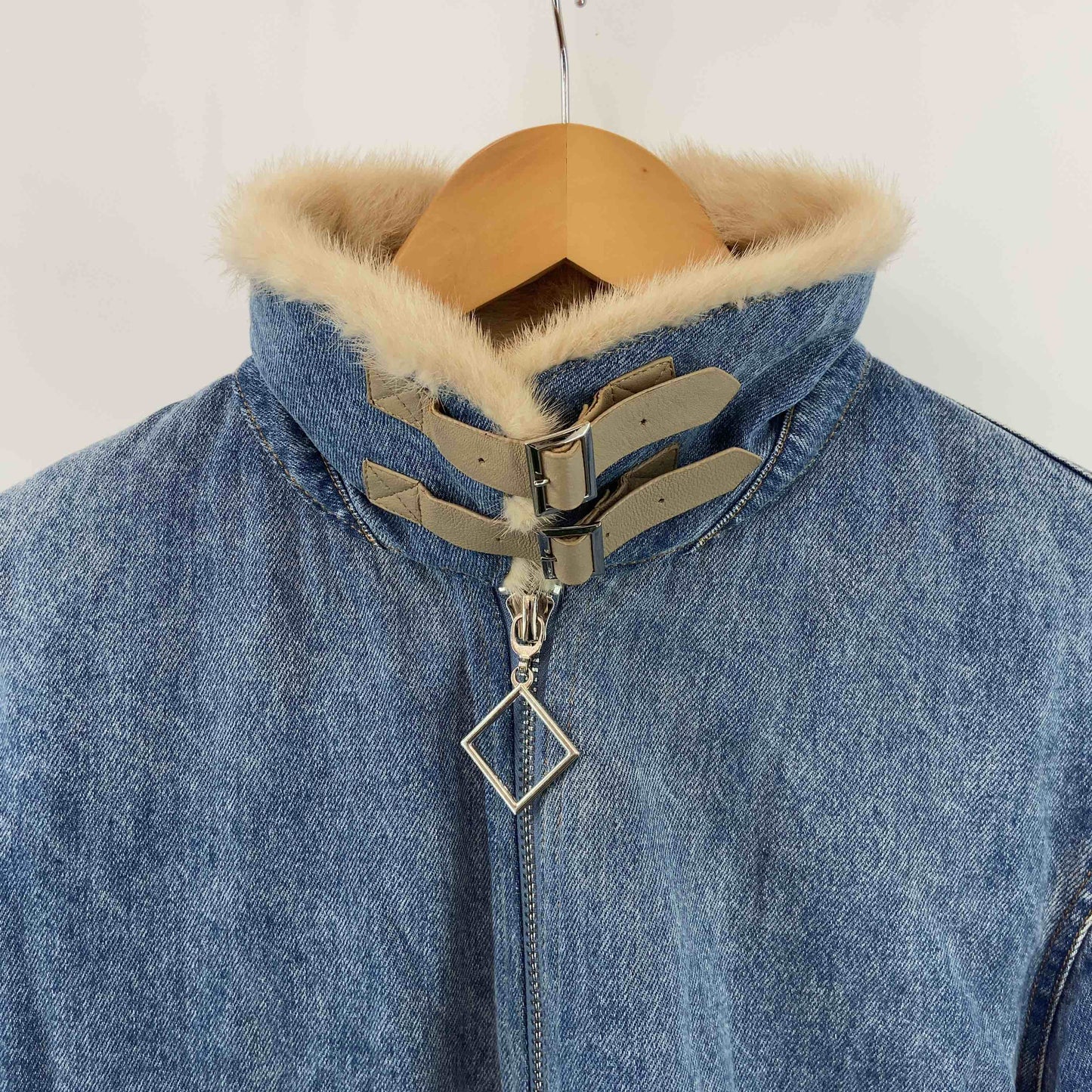 レディース ブルゾン デニム ファー付き