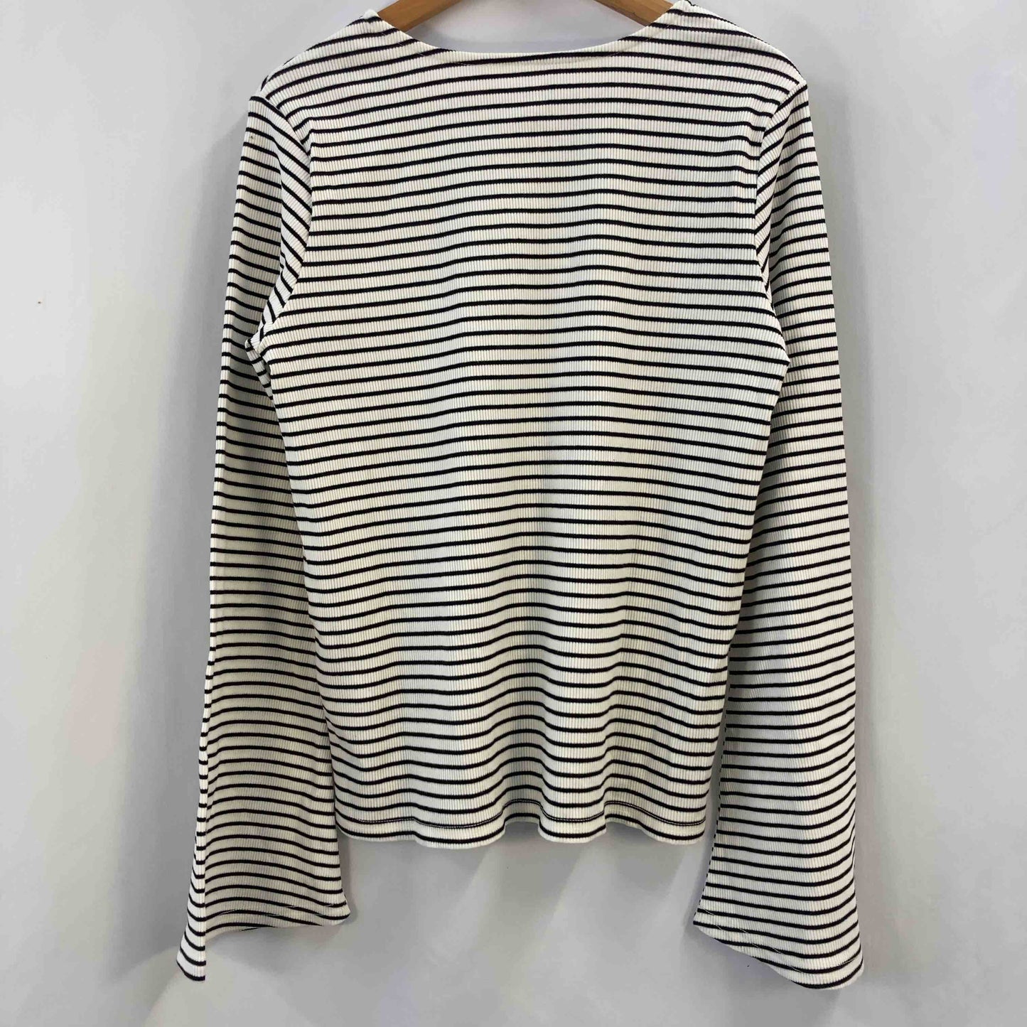 Re:EDIT リエディ レディース Tシャツ（長袖） 白黒ストライプ tk