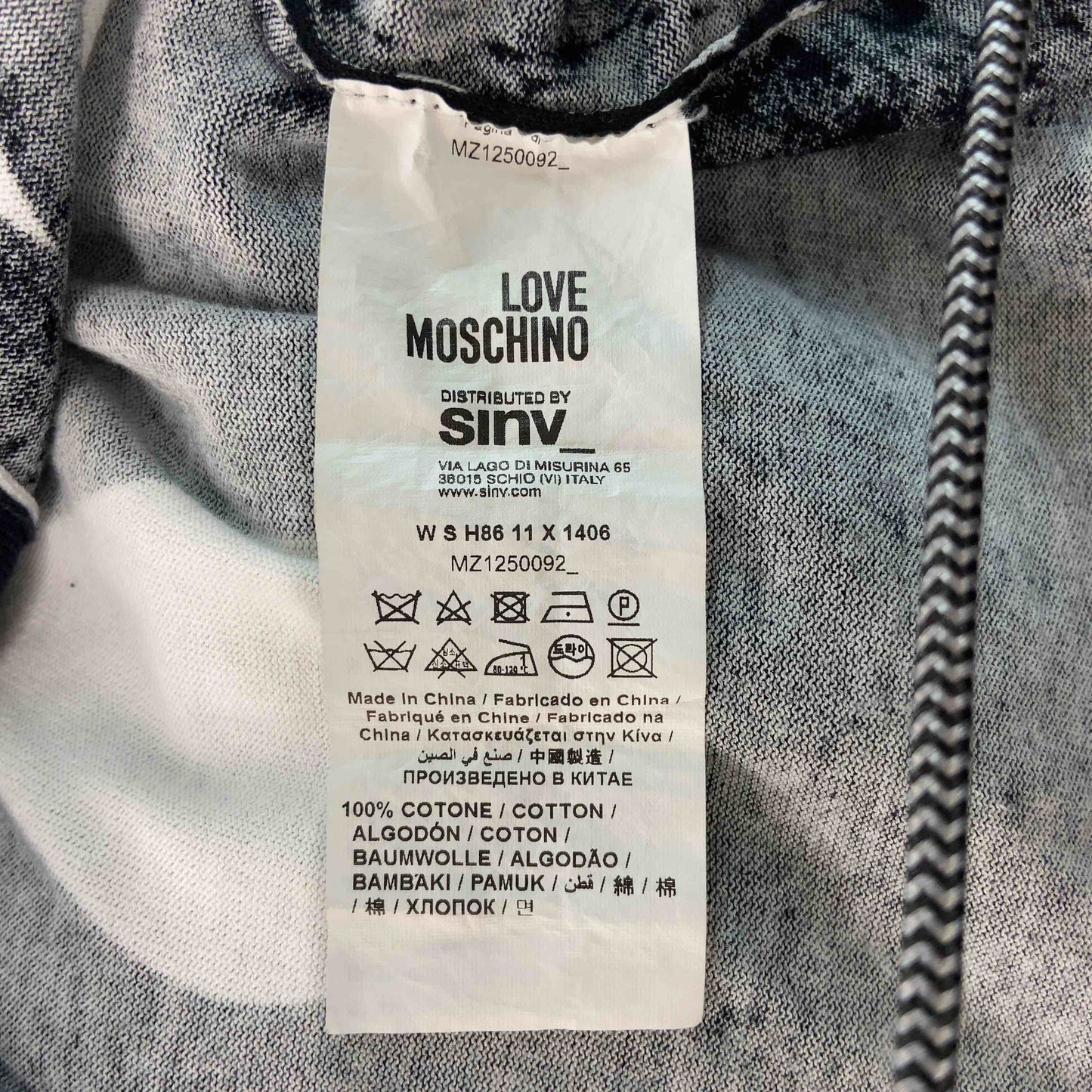 MOSCHINO モスキーノ レディース カーディガン ブラック 胸ロゴマーク 総柄
