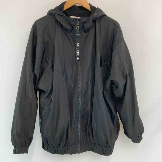 MILK FED. ミルクフェド メンズ ブルゾン ブラック 裏起毛 ナイロンパーカー