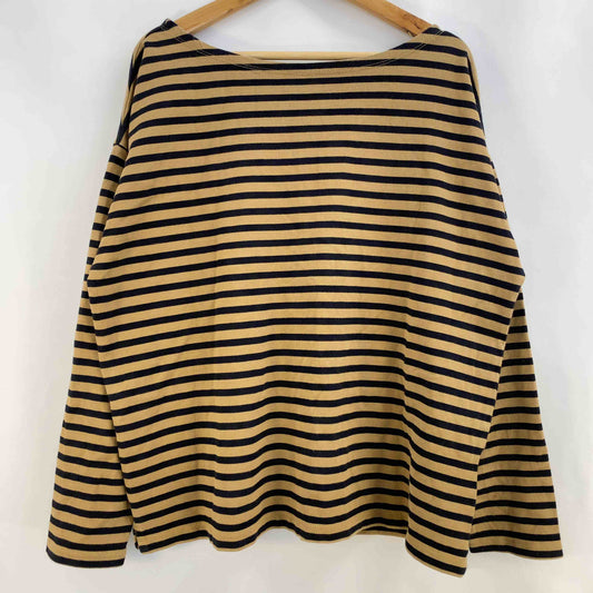 niko and... ニコアンド メンズ Tシャツ（長袖）ボーダー柄 ブラウン tk