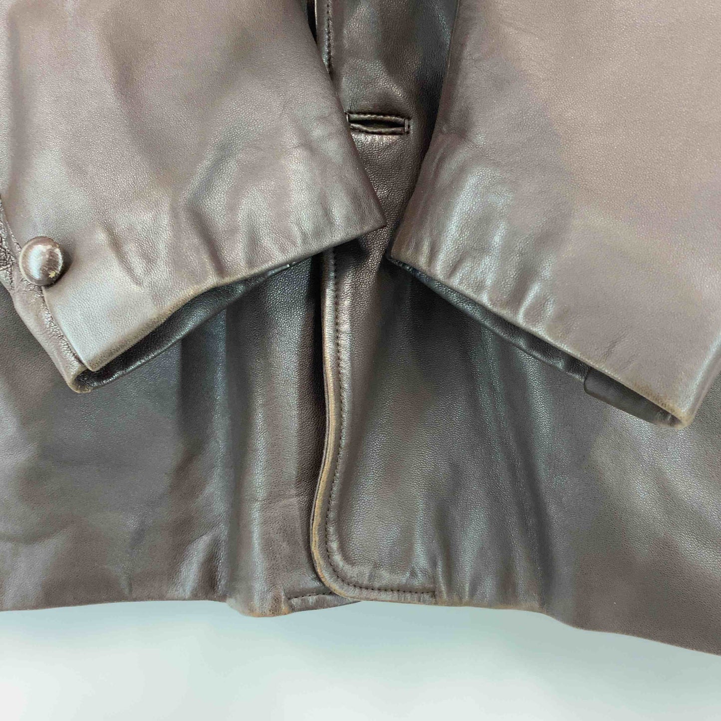 メンズ レザージャケット　テーラード　トルコ製　くるみボタン　ブラウン系