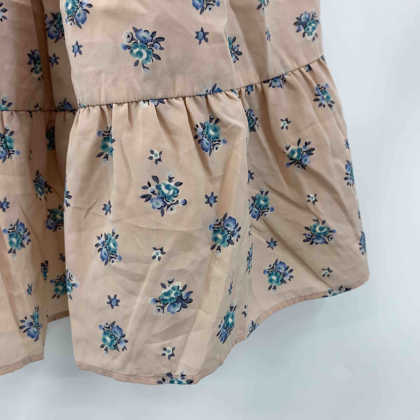 rebecca taylor レベッカテイラー ピンクベージュ　小花柄　裏地無し　 レディース キャミワンピース　サイズ2/M