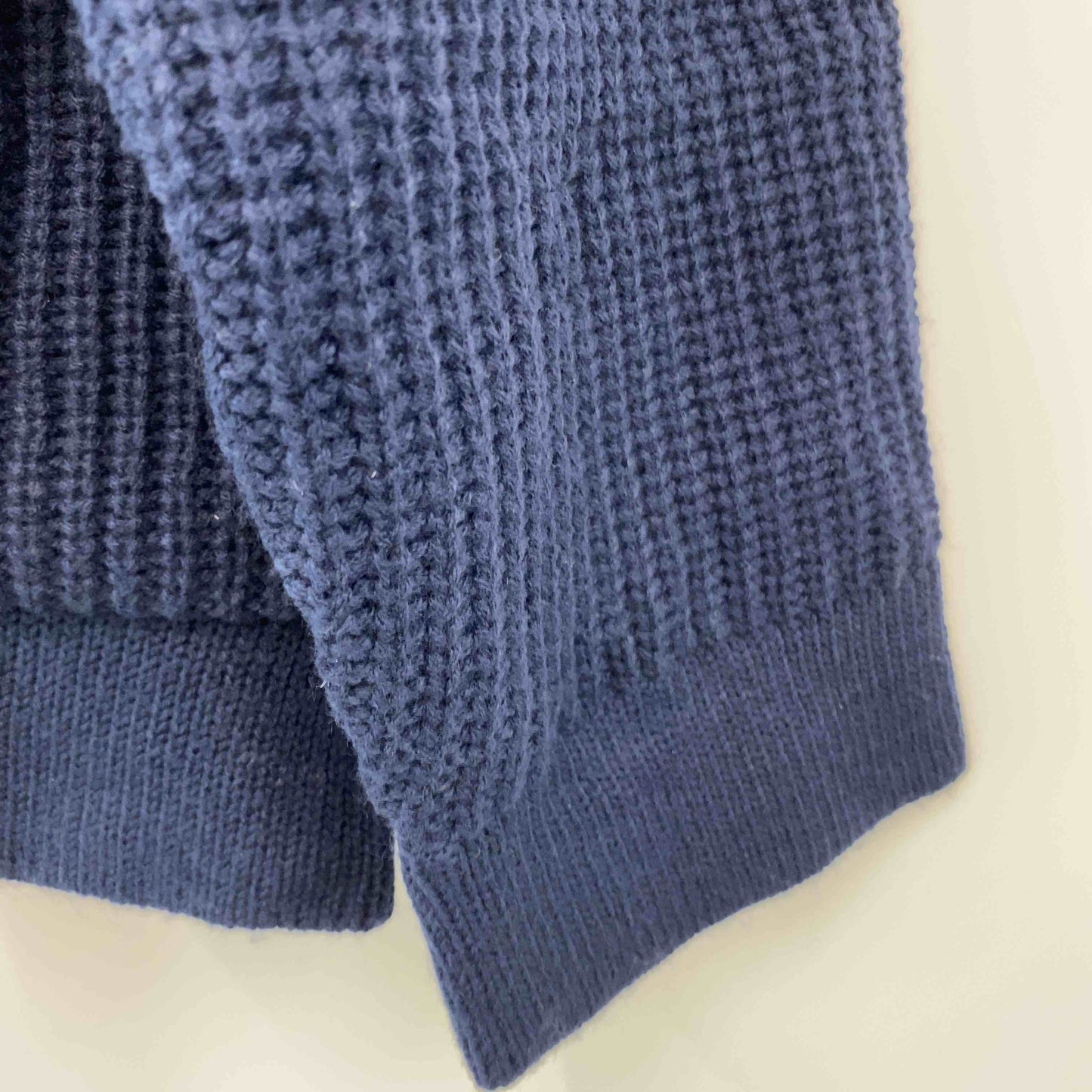 caribou メンズニットジャケット ミリタリージャケット 裏フリース ハイネック ネイビー 畦編み