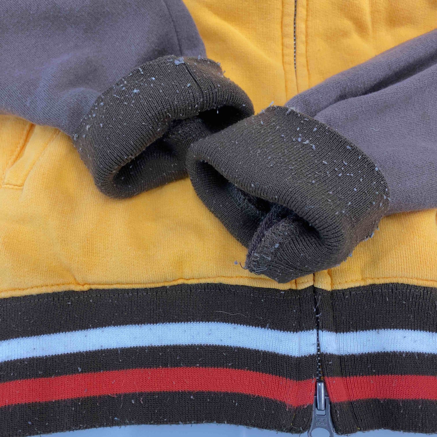 Billabong ビラボン メンズ スウェットハイネック フルジッパ バイカラー イエローオレンジ×ブラウン