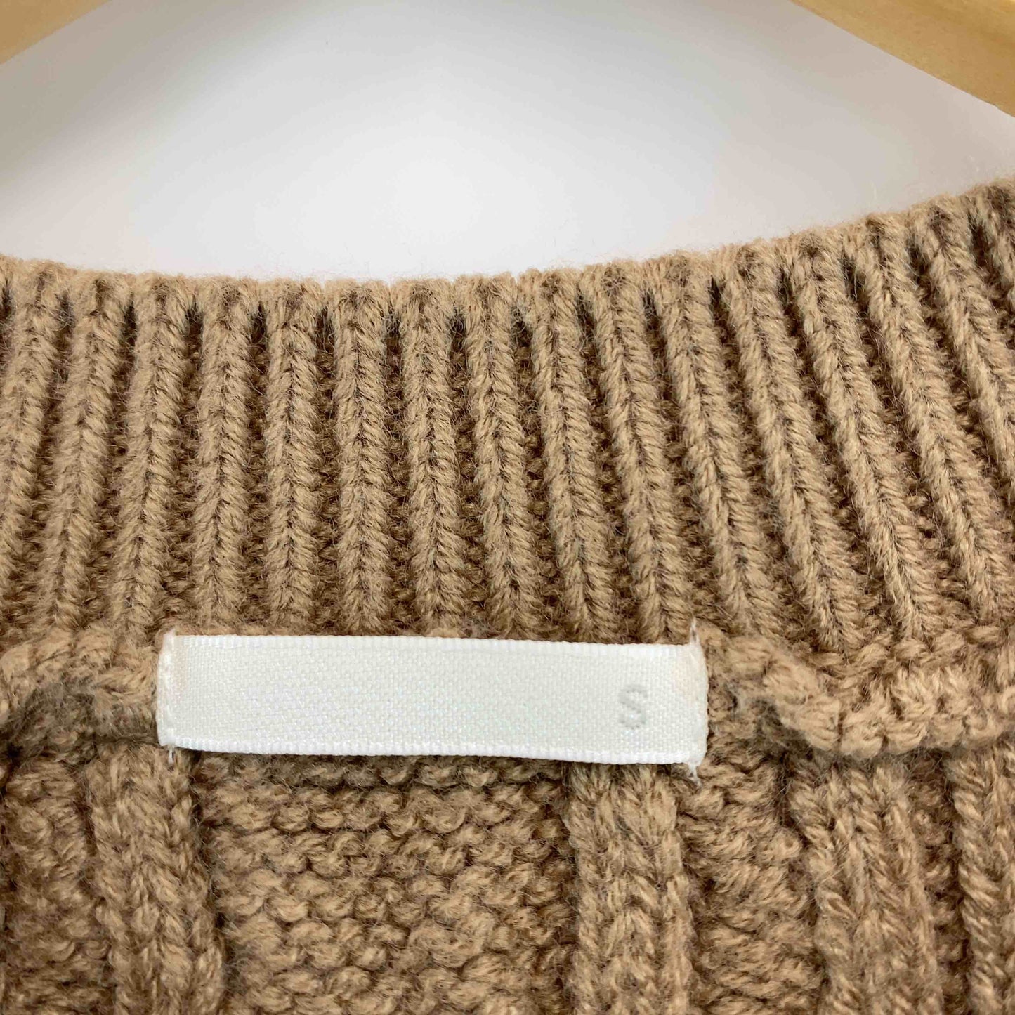 GU ジーユー レディース ベスト/ジレ 茶 ニットベスト クルーネック ケーブル編み