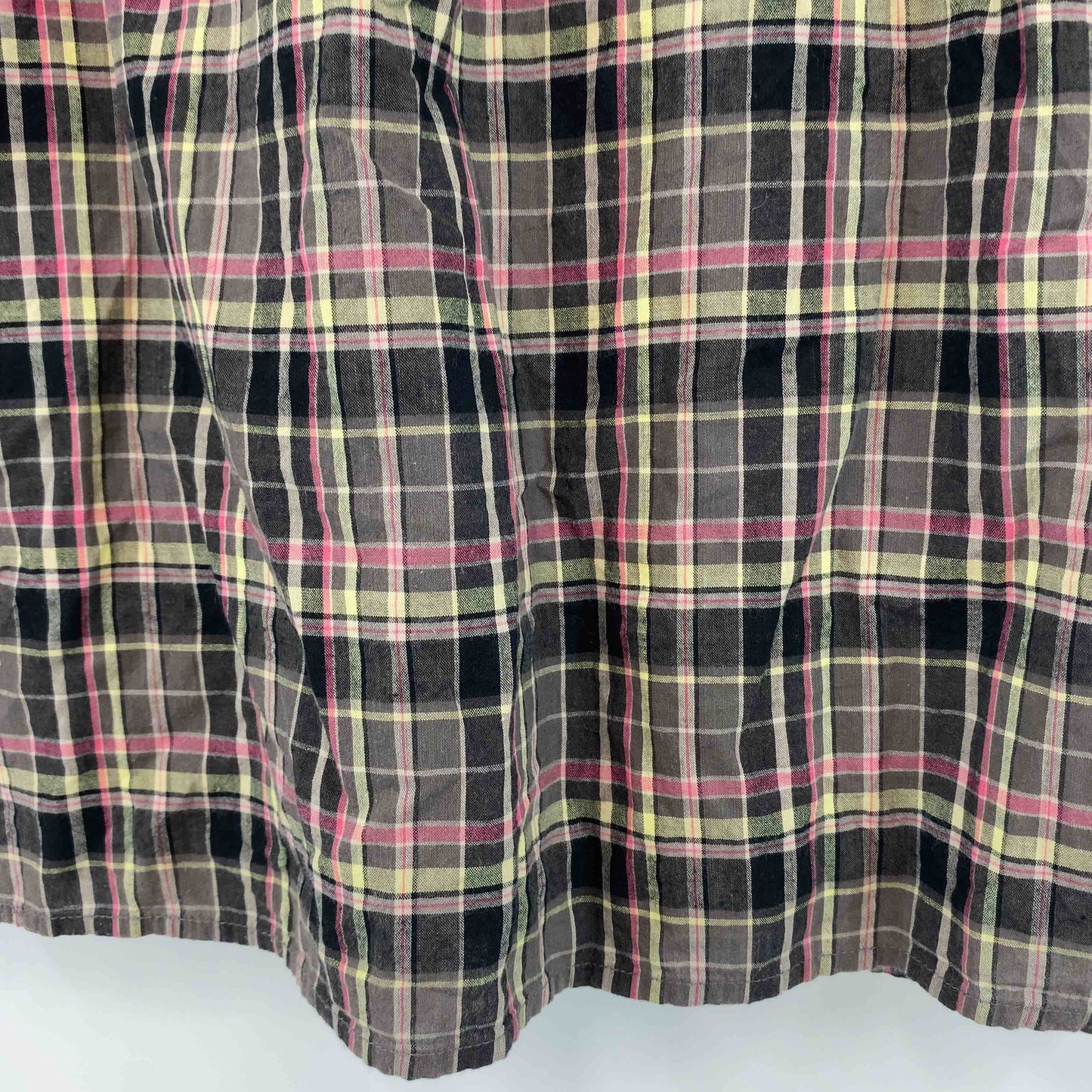 iiMK アイアイエムケー ブラウン　ブラック　チェック　レディース 半袖シャツ/ブラウス