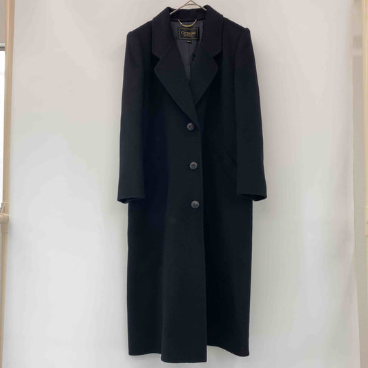 Cremona クレモナ シルク100% ロングコート レディース チェスターコート ブラック