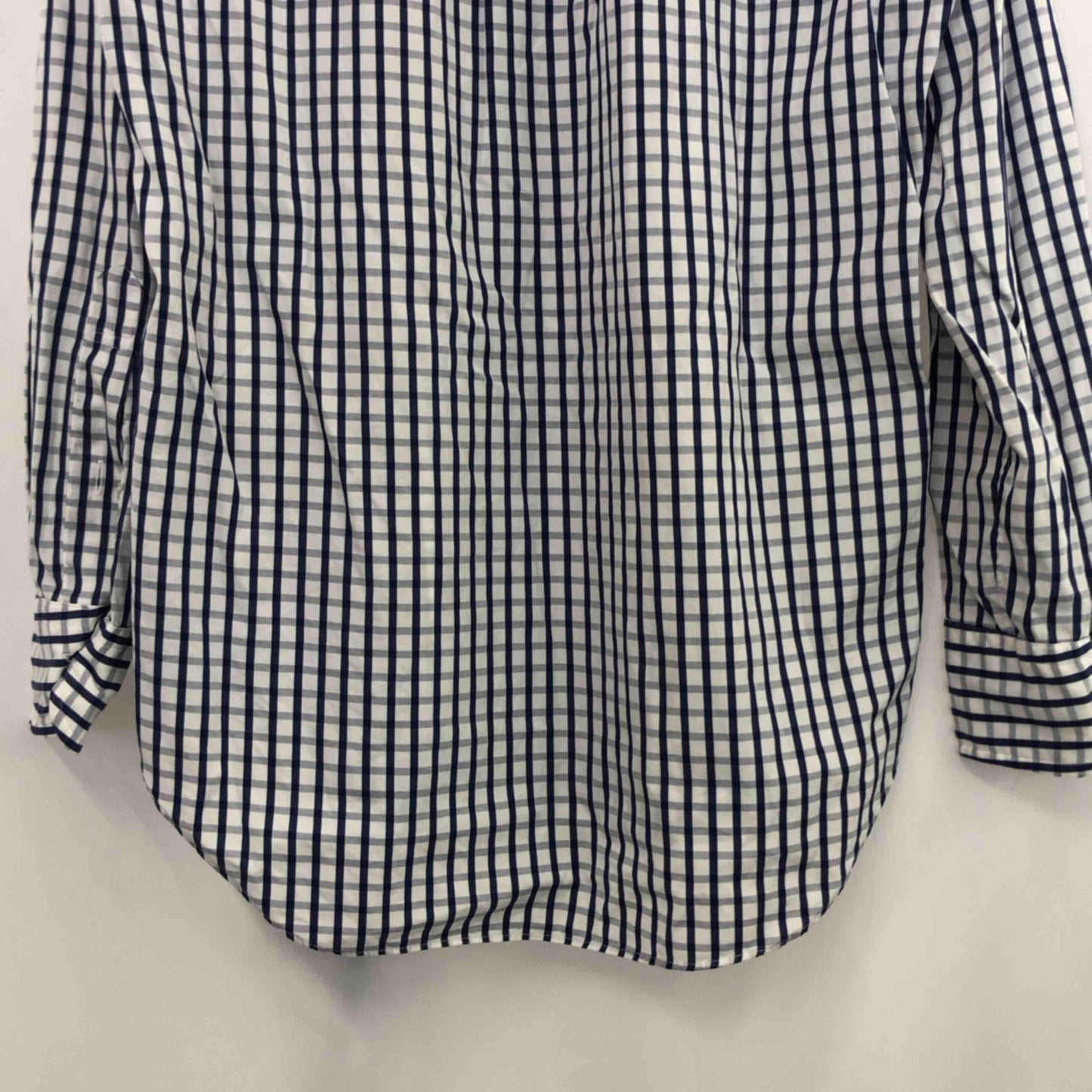 鎌倉ｼｬﾂ カマクラシャツ メンズ 長袖シャツ 白紺 チェック柄 tk