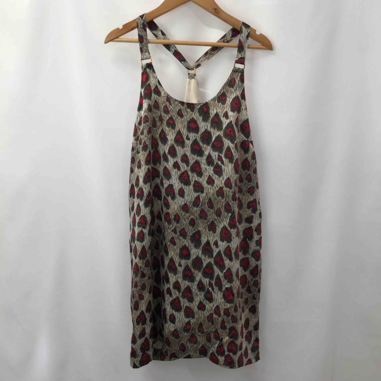 Do Do レディース キャミソール ベージュx赤 tk