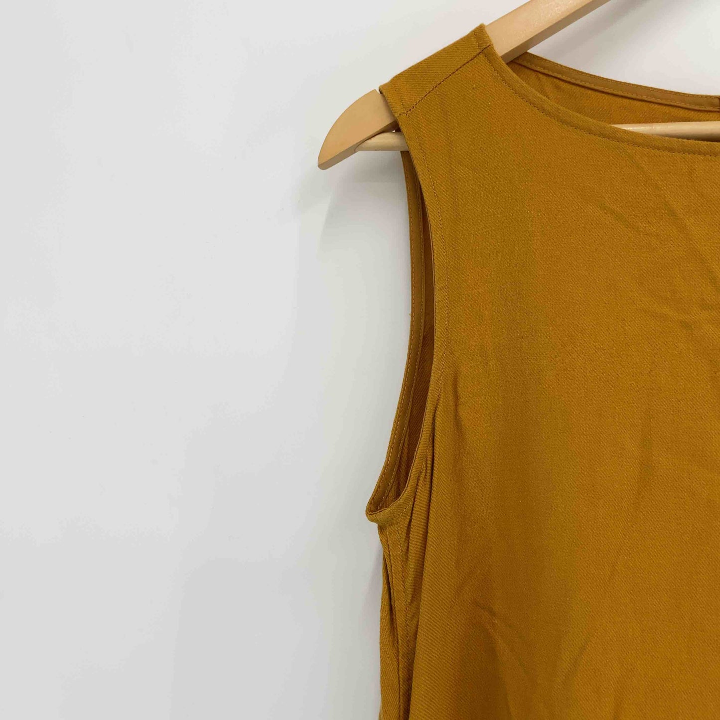 UNIQLO ユニクロ レディース ノースリーブワンピース マスタードイエロー 麻混