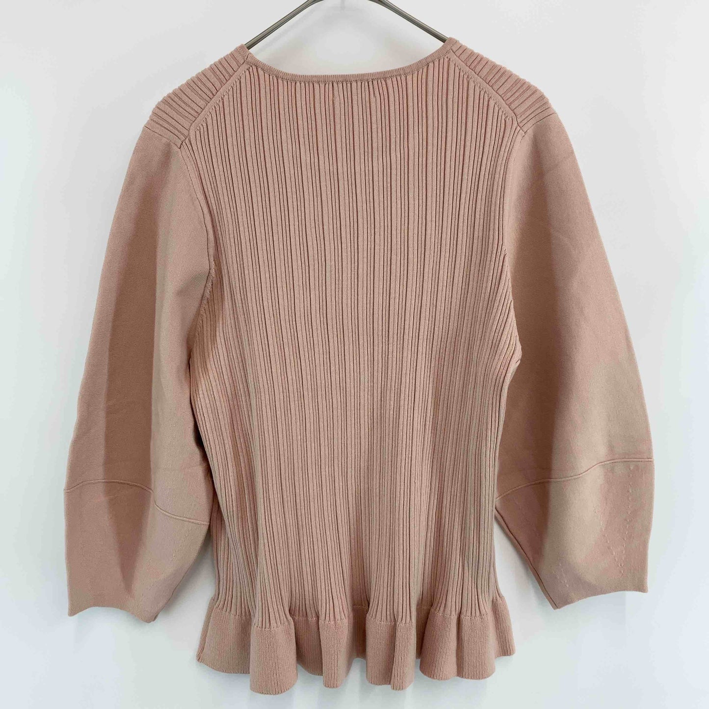 組曲　クミキョク　くすみピンクベージュ　リブ　7分丈　 レディース ニット/セーター