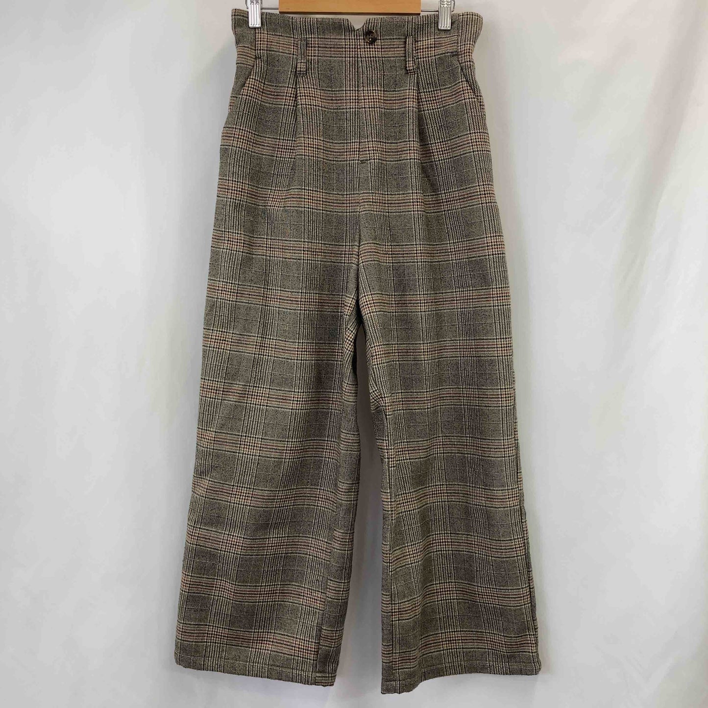 日本織物中央卸商業組合連合会 レディース カジュアルパンツ チェック ブラウン tk