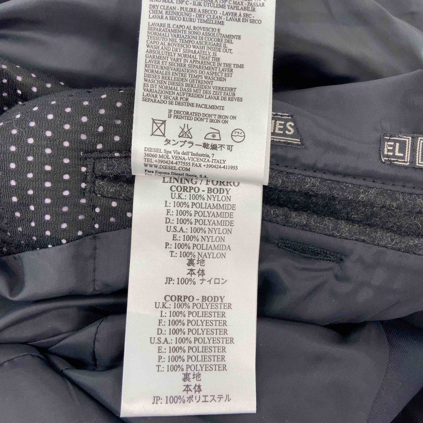 DIESEL ディーゼル メンズ チェスターコート ウール混 グレー