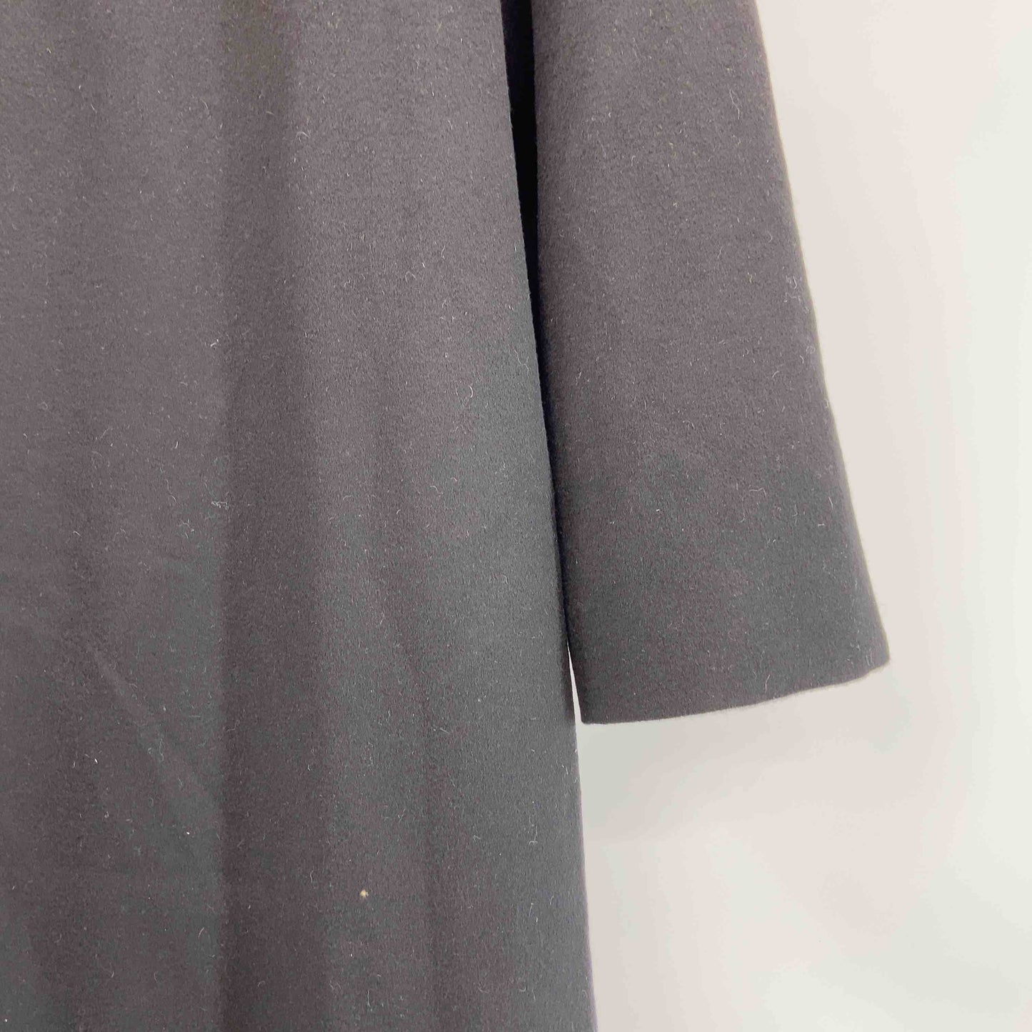 レディース カシミヤ100％ ロングコート 黒 ファー取り外し可 ブルーフォックス