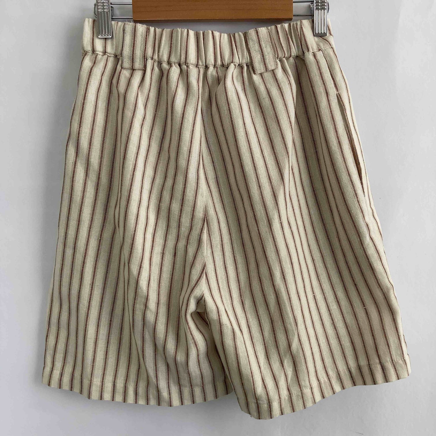 CLASSICAL ELF クラシカルエルフ  レディース ショートパンツ 白 茶 ストライプ tk