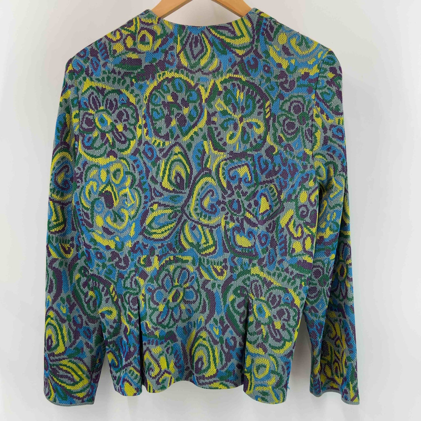 CASTLEBERRY キャッスルベリー レディース カーディガン Vネック　総柄　装飾　麻混　カラフル