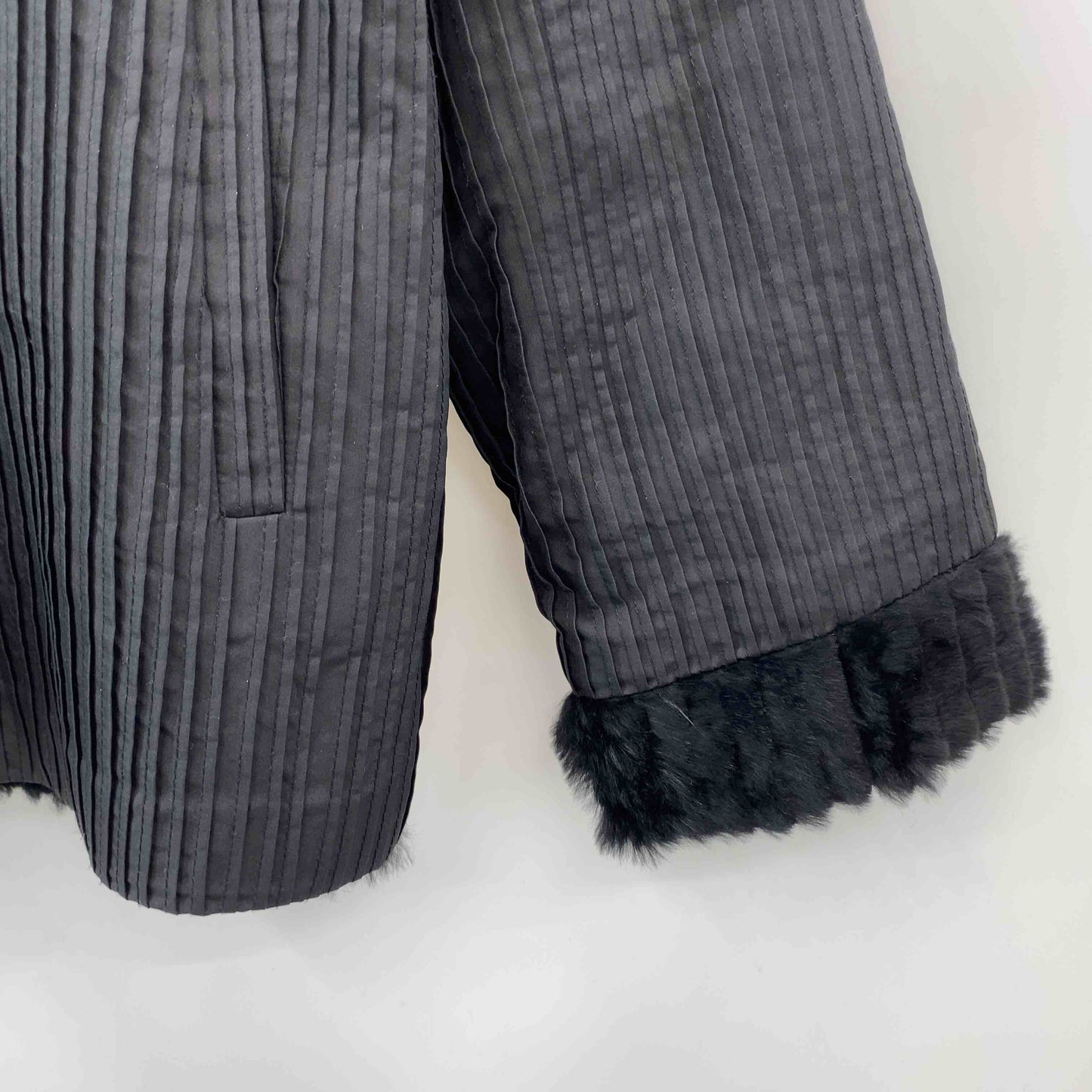 KASUGA  レディース 毛皮/ファーコート リバーシブル ラビットファー ブラック