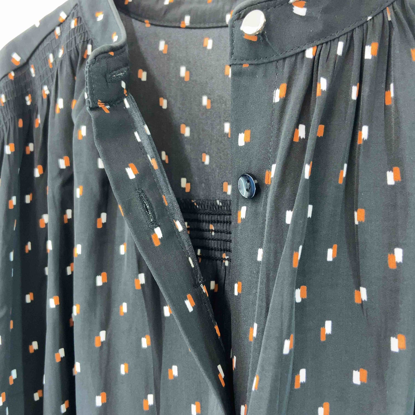 grove グローブ レディース ノーカラー 柄あり 長袖シャツ ブラウス