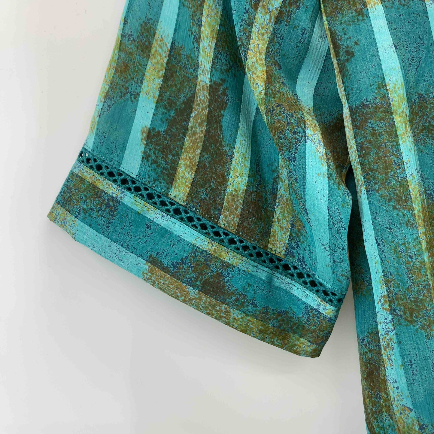 東京スタイル　ビンテージ　昭和レトロ　グリーン　ストライプ　その他  レディース 半袖ワンピースとブラウスのセットアップ