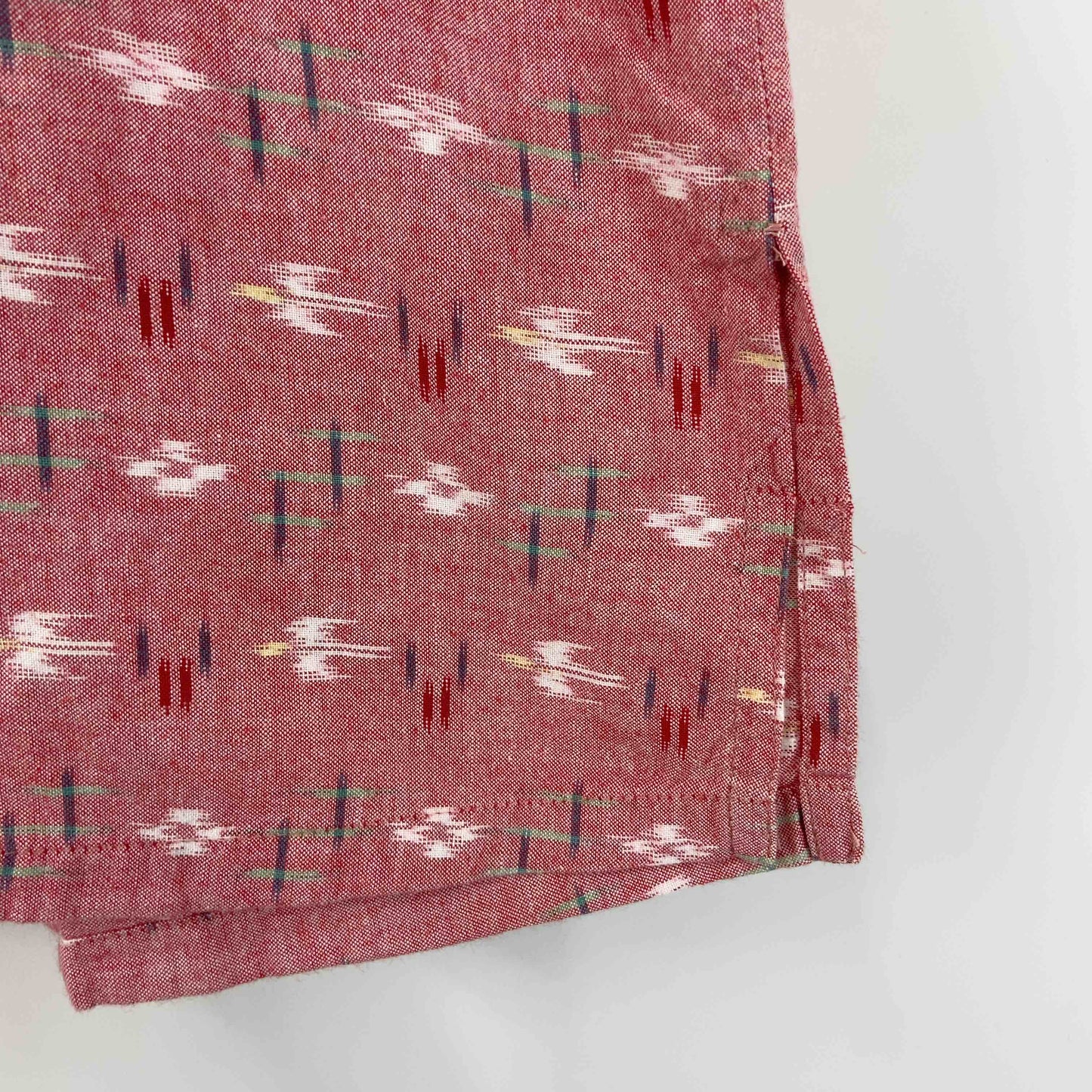 草野栄 レディース 半袖シャツ/ブラウス 絣(かすり)模様 ピンク