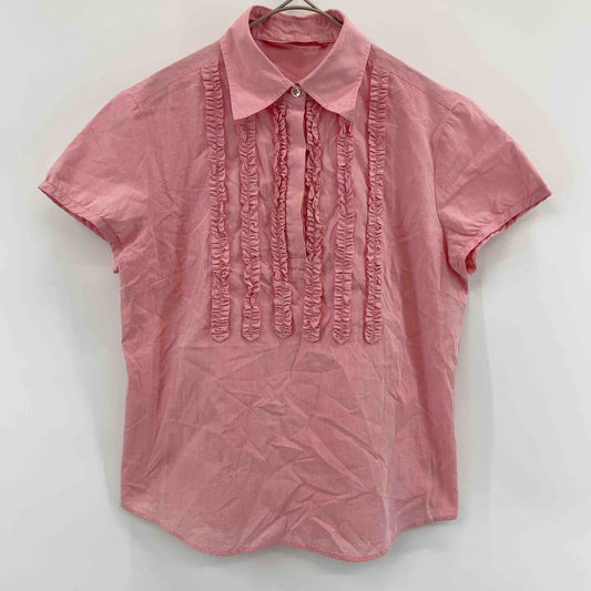 Paul Smith ポールスミス ピンク 綿100％ フリル レディース 半袖シャツ ブラウス