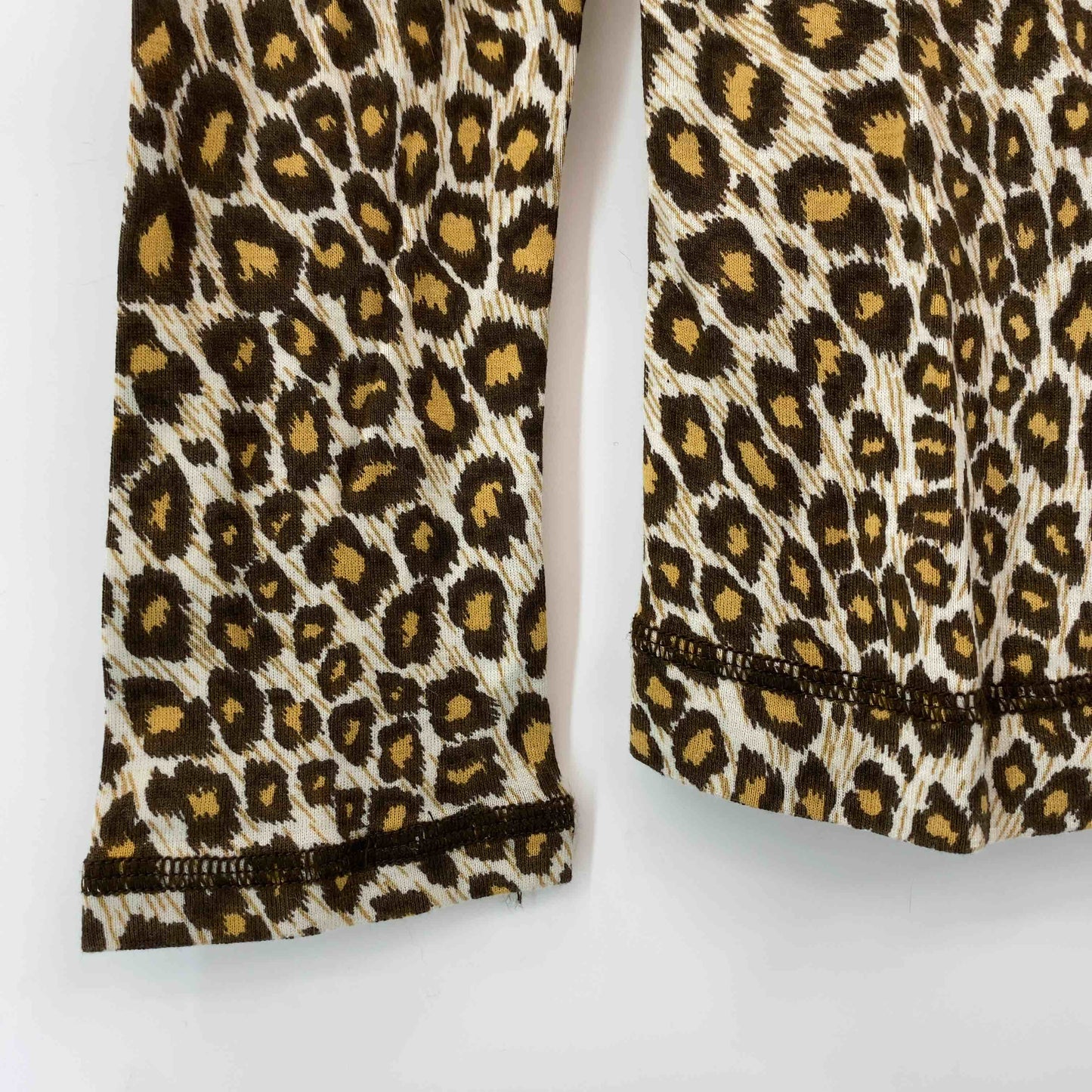 伊太利屋 イタリヤ レディース Tシャツ　長袖カットソー　ヒョウ柄　アニマル柄　装飾　ブラウン