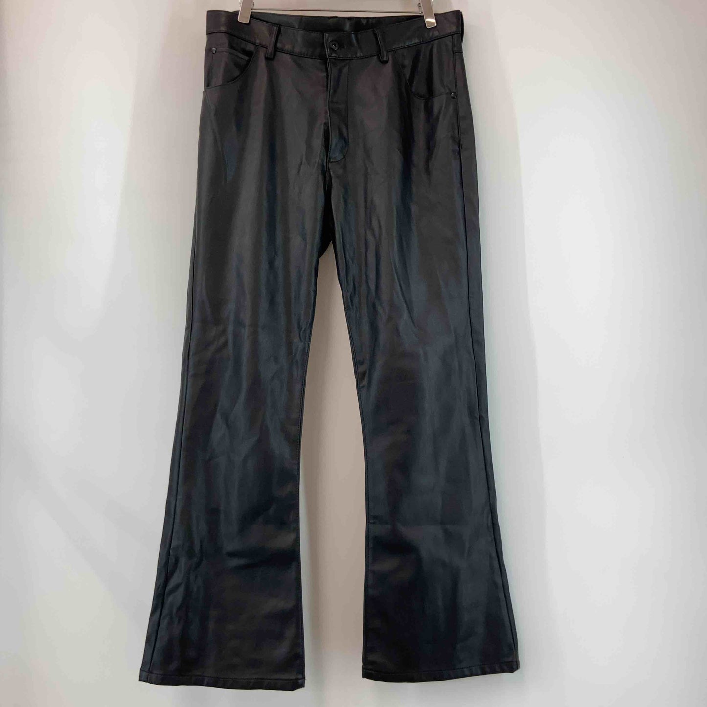 ZARA ザラ メンズ フェイクレザーパンツ ブラック