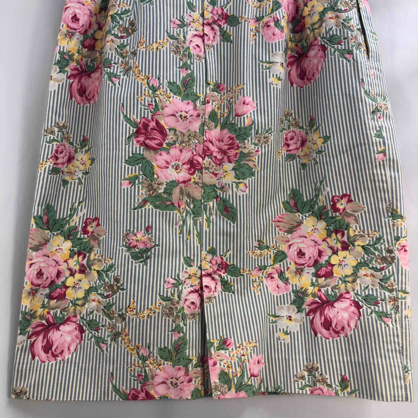 NILE PERCH ナイルパーチ レディース ひざ丈スカート グレー 花柄ストライプ tk