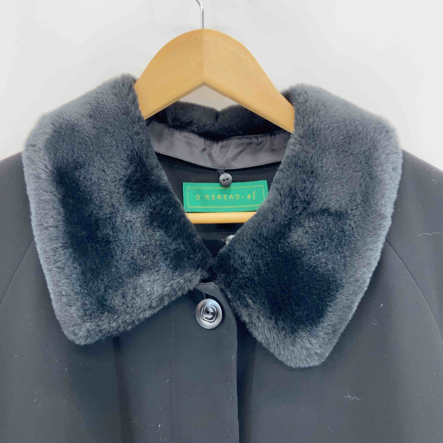 東京ソワール レディース ステンカラーコート 襟ファー取り外し可 インナー取り外し可 ブラック