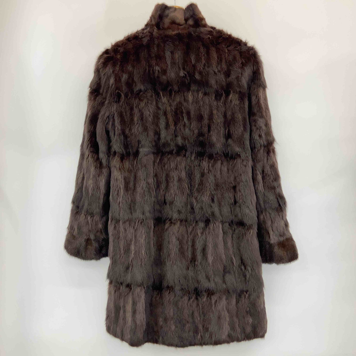 レディース 毛皮 ファーコート リバーシブル 茶色 黒 スタンドカラー