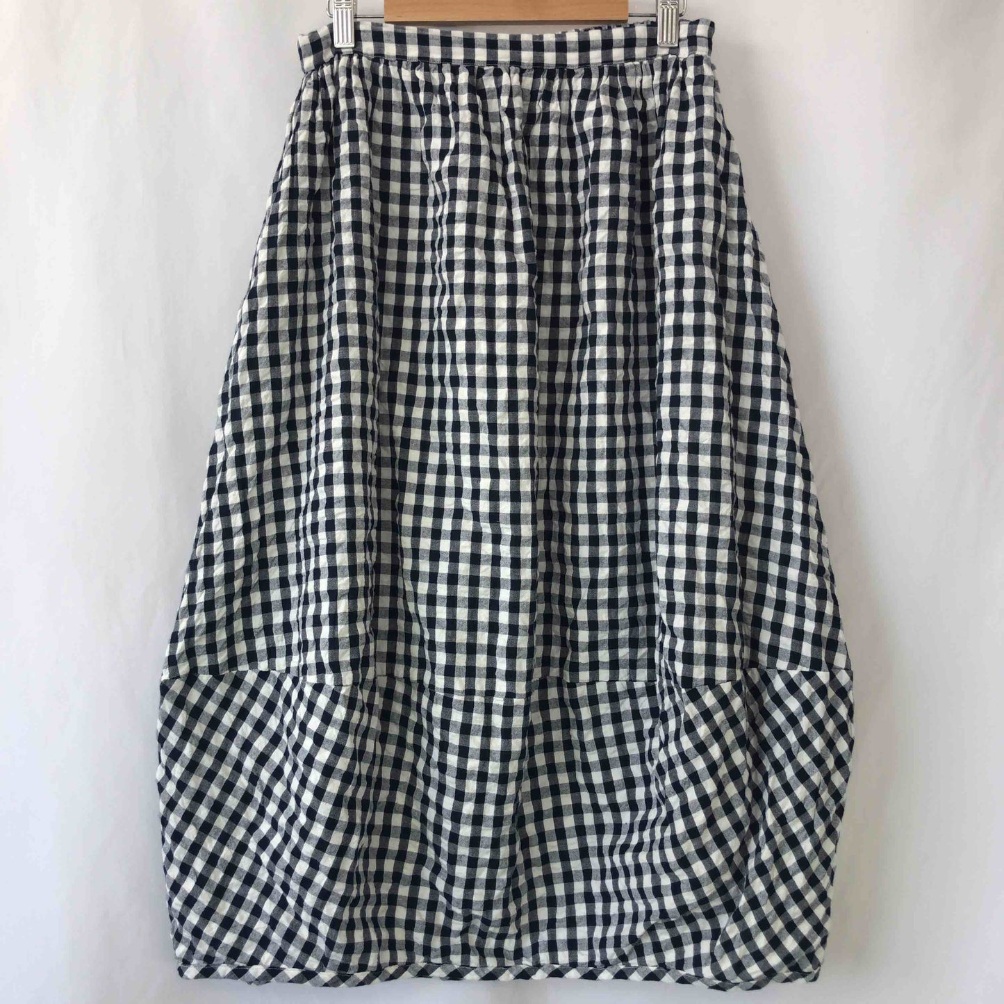 日本アパレル・ファッション産業協会 レディース ロングフレアスカート 白黒 チェック tk