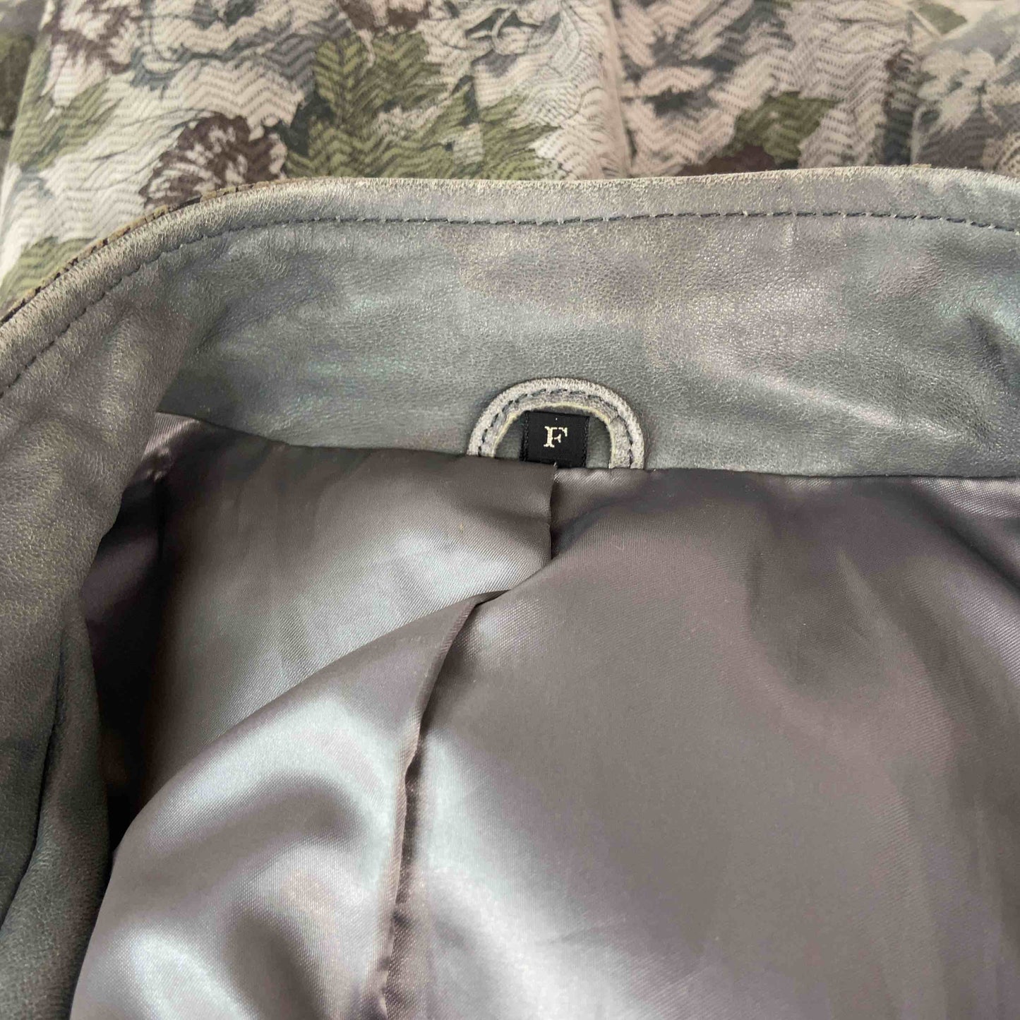 レディース レザージャケット 花柄 ロングコート ダブルボタン