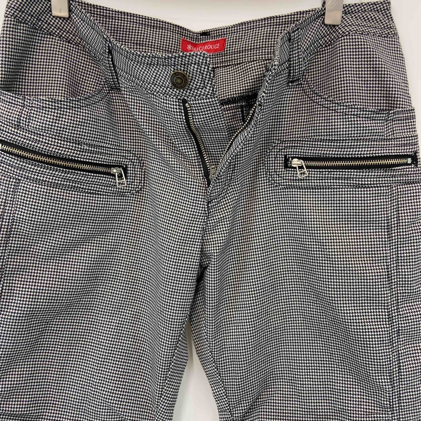 IMAGE ROUGE イマージュルージュ レディース カジュアルパンツ 千鳥格子　ギャザー　ジップポケット