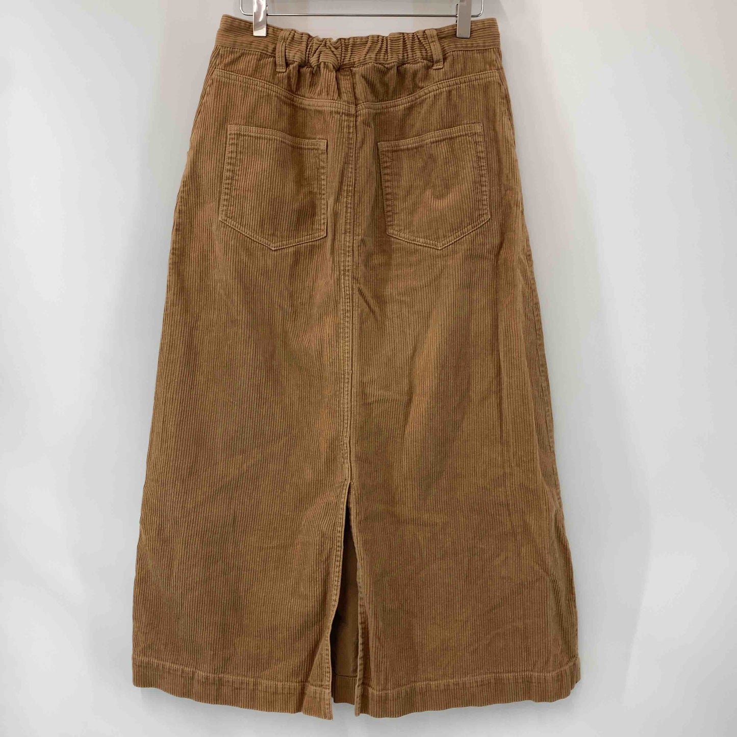 coen コーエン レディース ロングスカート　コーデュロイ　タック　ウエストゴム　ブラウン