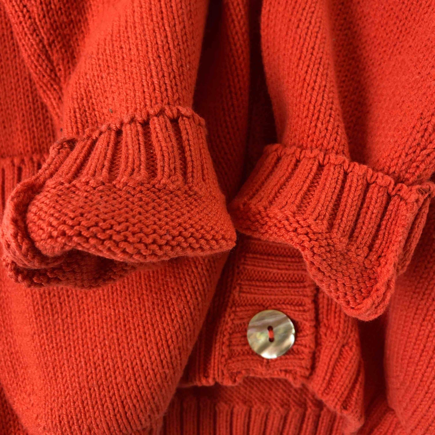 レディース カーディガン   オレンジ イタリア製 カシミア混 サイズM