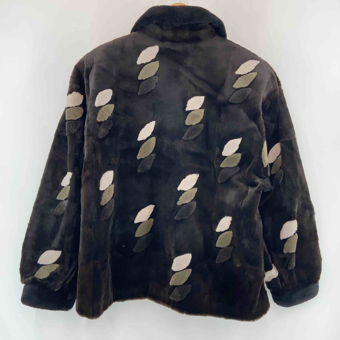 レディース 毛皮/ファーコート ジャケット 総柄 ダークブラウン