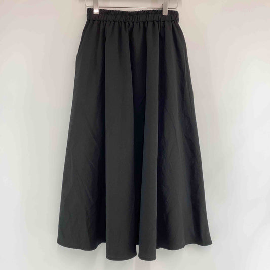 レディース ロングスカート　フレア　ウエストゴム　黒