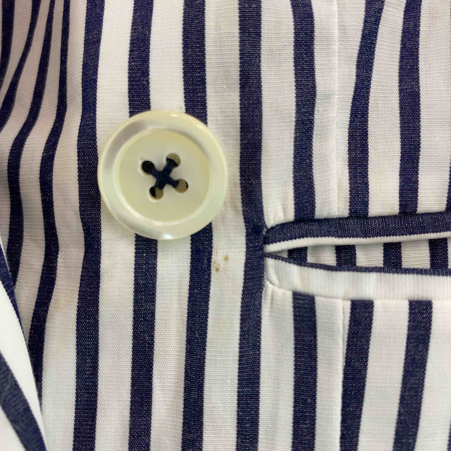 TICCA  レディース ジャケット/アウター テーラードジャケット ホワイト×ネイビー ストライプ柄