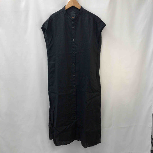 無印良品 ムジルシリョウヒン レディース ノースリーブシャツワンピース ロング ブラック tk